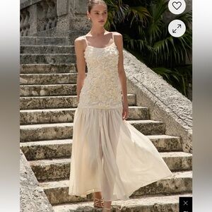 Lulu's Cream Maxi Dress